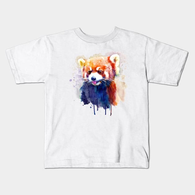 Red Panda Portrait Kids T-Shirt by Marian Voicu